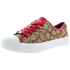coach signature logo sneakers w/ red laces!